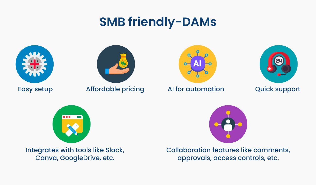 What SMB DAMs need to cater to?